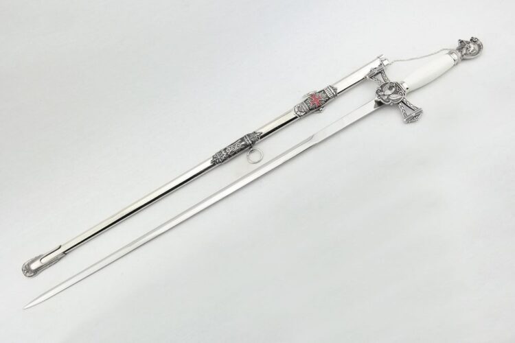 Knights of St John Silver and White Masons Sword - Image 3