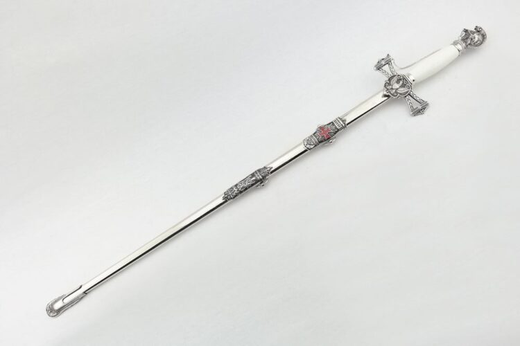 Knights of St John Silver and White Masons Sword - Image 2