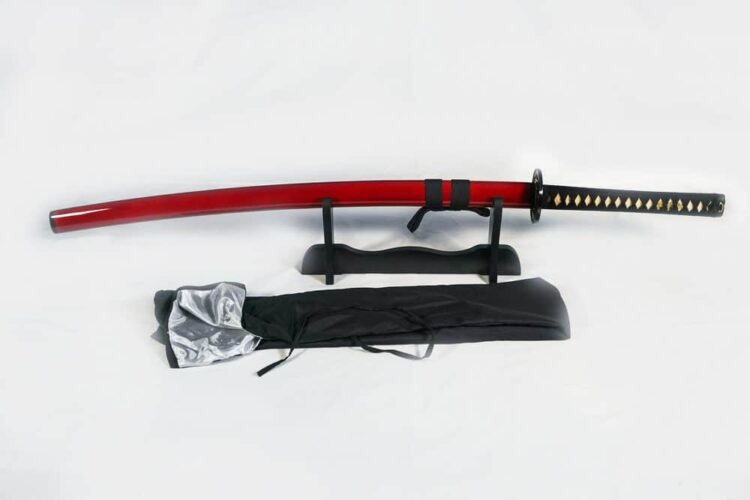'Shogun's Red Rage' Katana with 1095 Makuri Lamination - Image 2