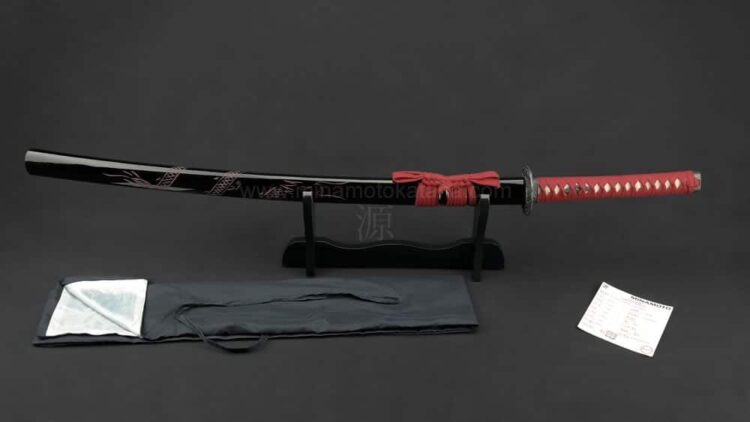 'Ascending Dragon Red' Hand Forged Katana - Image 4
