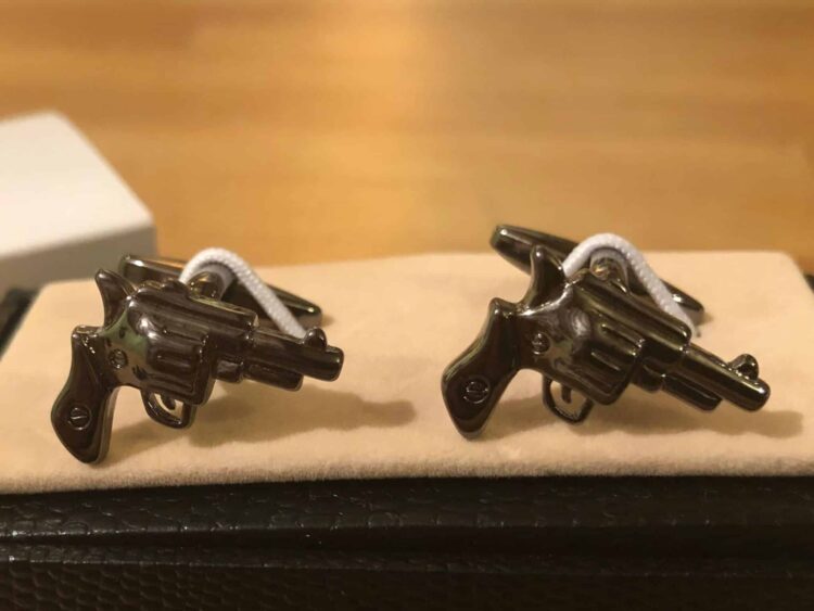 Cufflink Pair in Box Colt Revolver