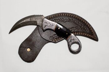 Onyx and Silver Damascus Karambit