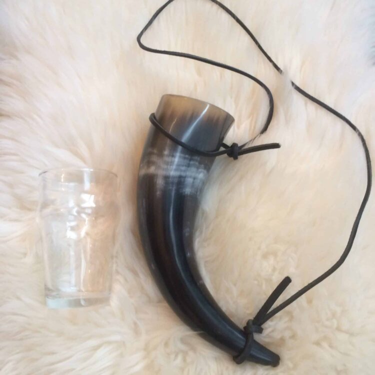 Genuine Horn Drinking Horn with Leather Strap - Image 3