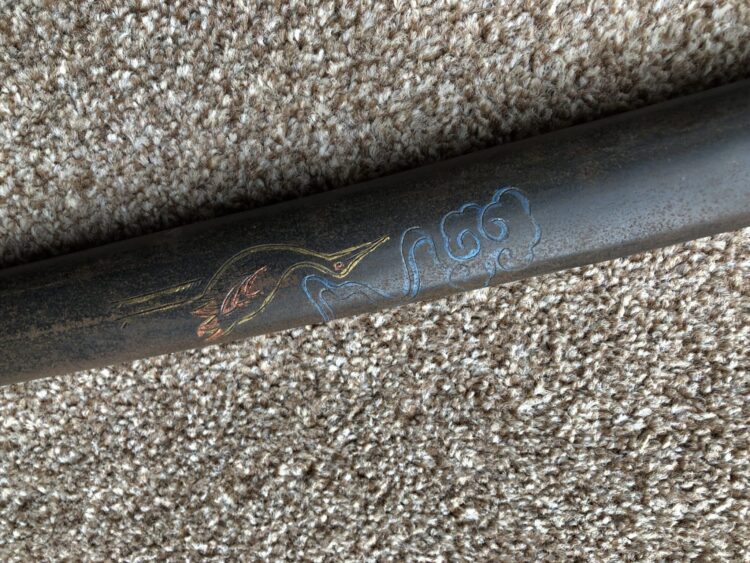 Antiqued 2nd WW Damascus Steel Japanese Officers Katana - Image 4