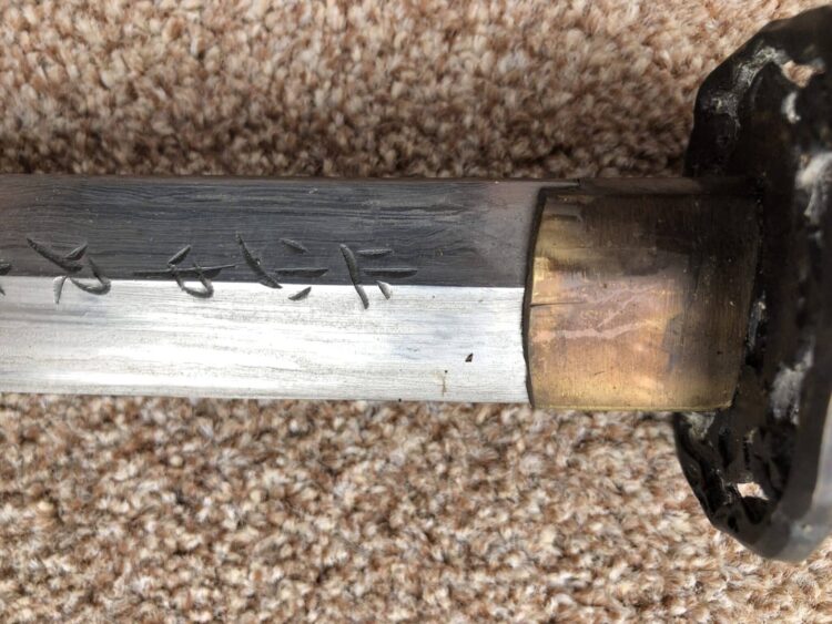Antiqued 2nd WW Damascus Steel Japanese Officers Katana - Image 3