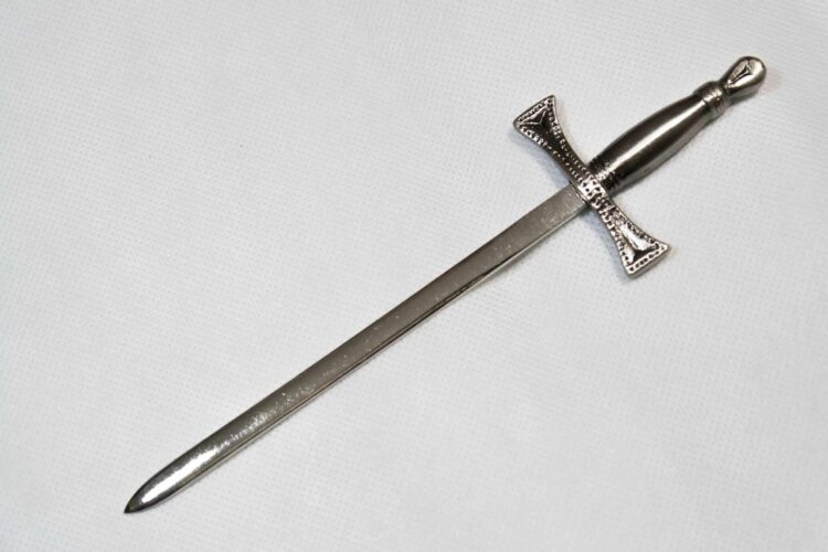 Miniature Templar Masonic Letter Opener