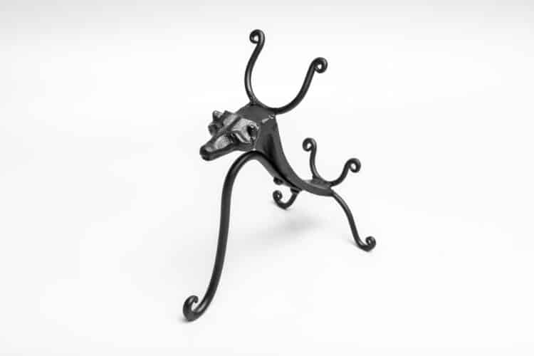 Wolf Head Cast Iron Horn Stand
