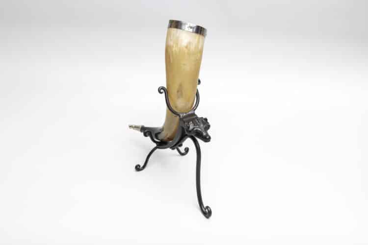 Wolf Head Cast Iron Horn Stand - Image 2
