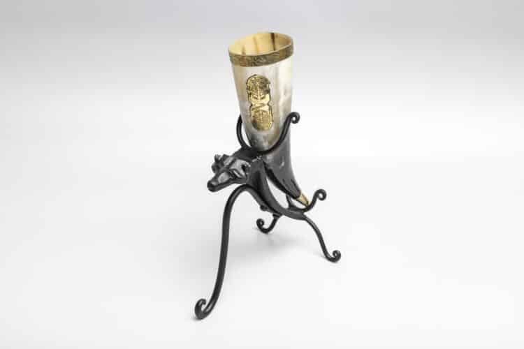 Wolf Head Cast Iron Horn Stand - Image 3