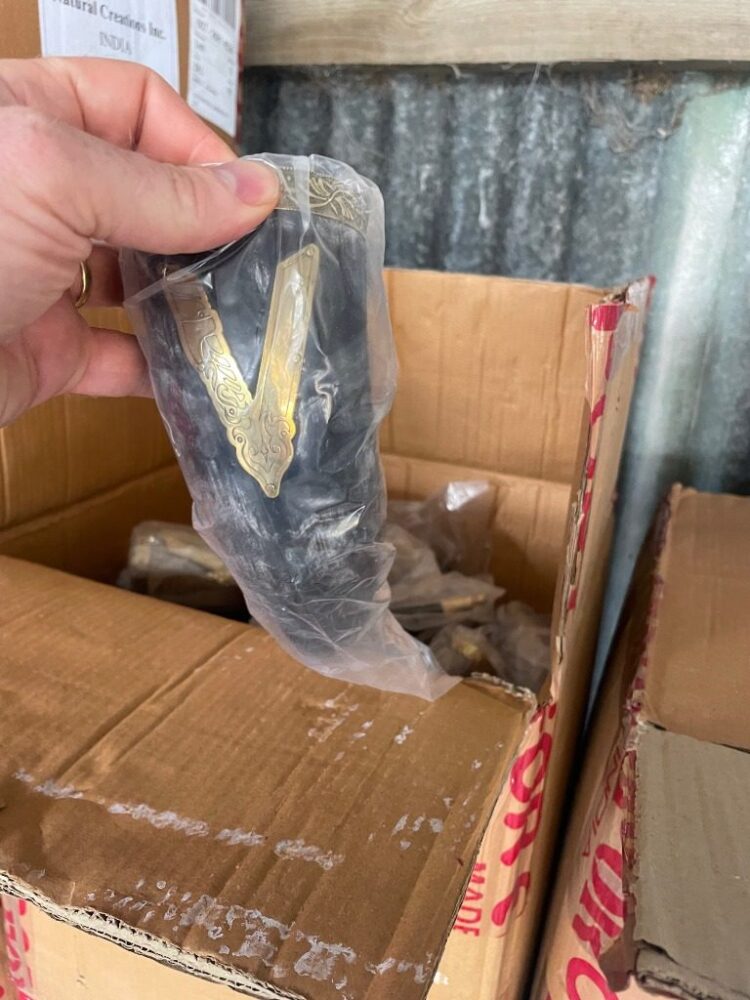 'V' for Viking Drinking Horn with Leather Strap
